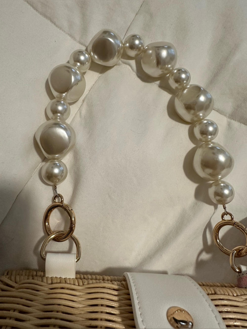 BTB Los Angeles Page Mother-of-pearl Rattan Top Handle Bag Natural NWT - Picture 8 of 12
